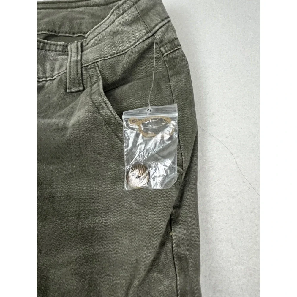 Free People Women Army Green and Black Knee patch Jeans 2